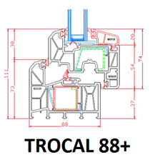 pvc profil trocal 88 mm